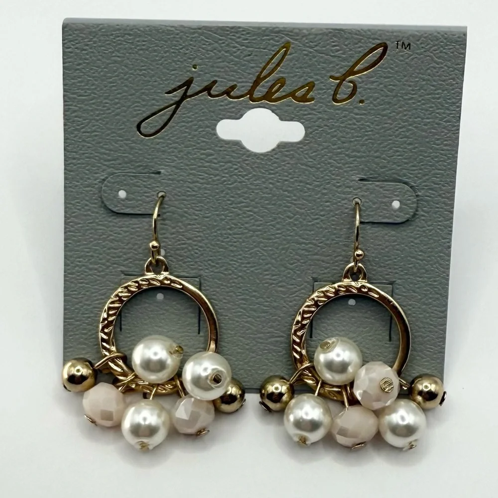 Jules B Gold Tone Pearl Dangle Earrings